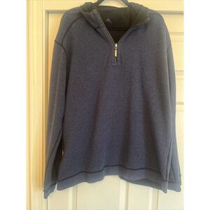 Tommy Bahama Reversible Sweater Men's 1/4 zip Size 3XL Light Blue/dark Blue